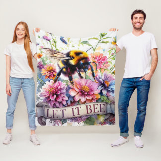 Cobertor De Velo Deixe que seja – Aquarela Abelha Floral de Primave