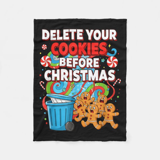 Cobertor De Velo Delete Cookies Funny Christmas Cookie  (Frente)