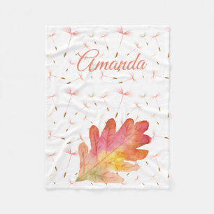 Cobertor De Velo Delicar Dandelions e Folha de outono