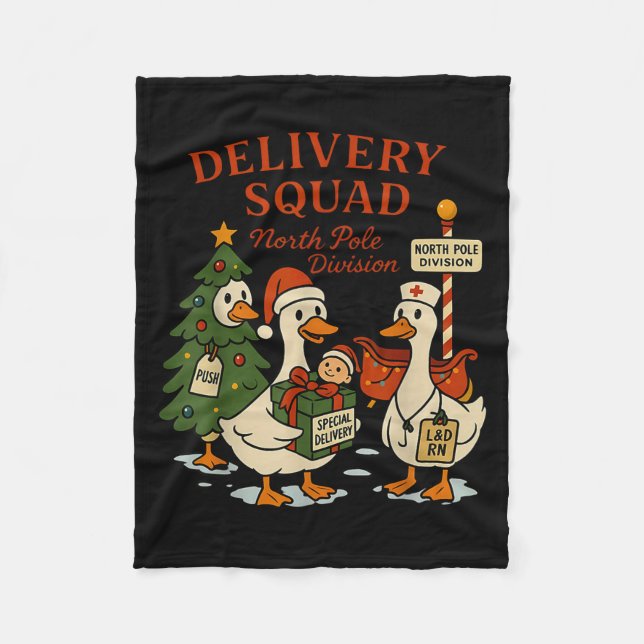 Cobertor De Velo Delivery Squad Labor And Delivery Nurse Christmas  (Frente)