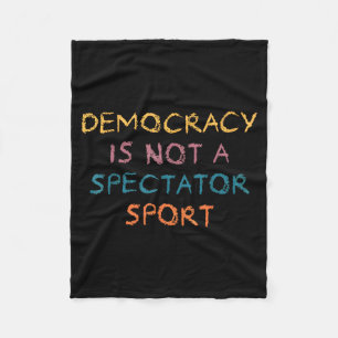 Cobertor De Velo Democracia Vintage Retro Não É Diversão De Especta
