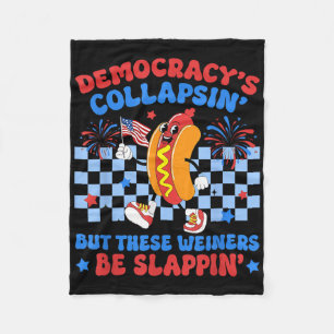 Cobertor De Velo Democracias Cachorro Quente Engraçadas Colapsando