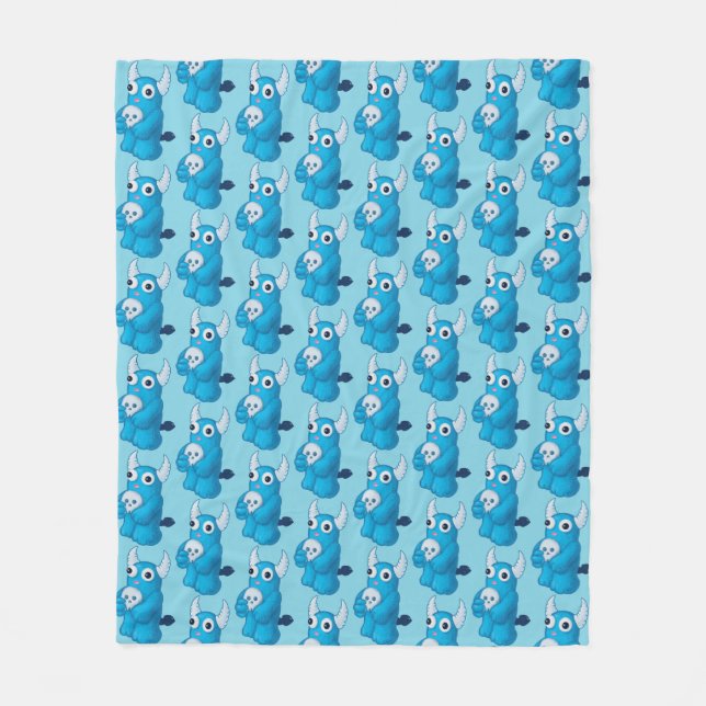 Cobertor De Velo Demônio Gelado Com Crânio (Frente)