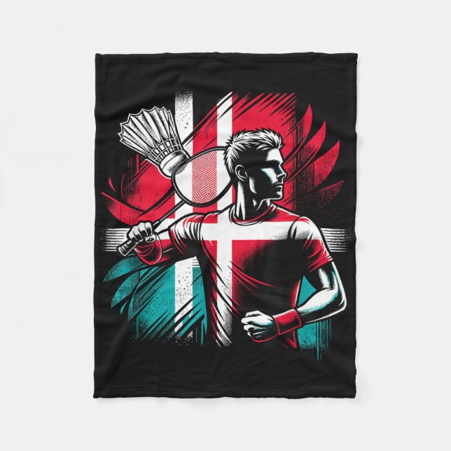 Cobertor De Velo Denmark Badminton Player Proud Patriot Athlete  (Frente)