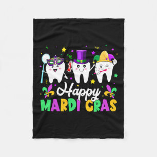 Cobertor De Velo Dentes Engraçados Feliz Mardi Gras Dentista Dental
