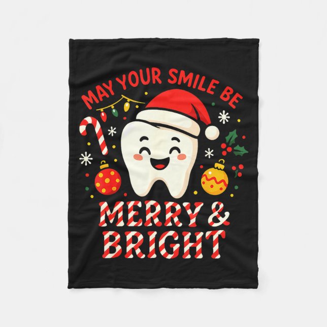 Cobertor De Velo Dentist Merry Christmas May Your Smile Be Merry An (Frente)