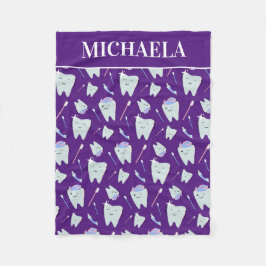 Cobertor De Velo Dentista Nome Higienista Dental Púrpura Dontológic