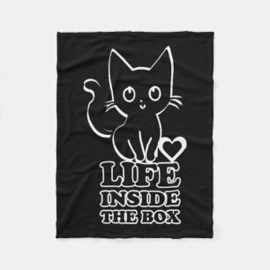 Cobertor De Velo Dentro da Vida na Caixa - Gato Gatinho Preto