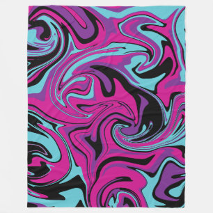 Cobertor De Velo Derramar - Rosa, Púrpura, Azul e Preto