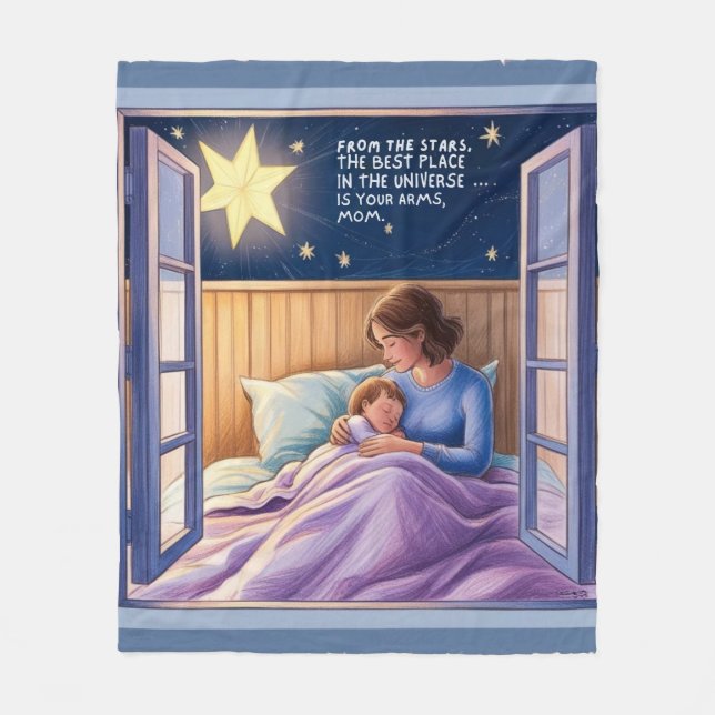 Cobertor De Velo Desde las Estrellas, Mamá (Frente)