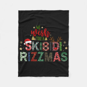 Cobertor De Velo Desejamos a você um Natal Skibidi Rizzmas divertid