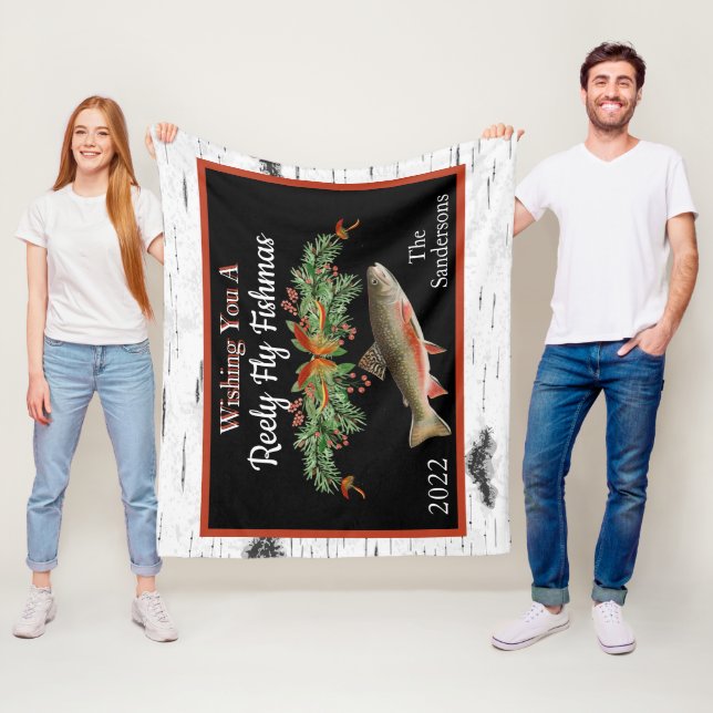 Cobertor De Velo Desejando-lhe um Peixe Reely, Trout Natal (In Situ)