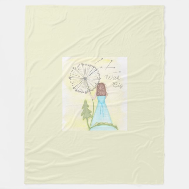 Cobertor De Velo Deseje uma garotinha dandelion (Frente)