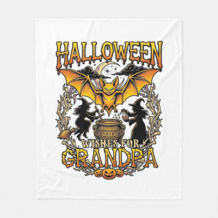 Cobertor De Velo Desejos de Halloween Vô Morcego Caldeirão de Bruxa