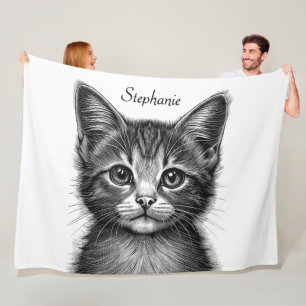 Cobertor De Velo Desenho Adorável de Gato Jovem