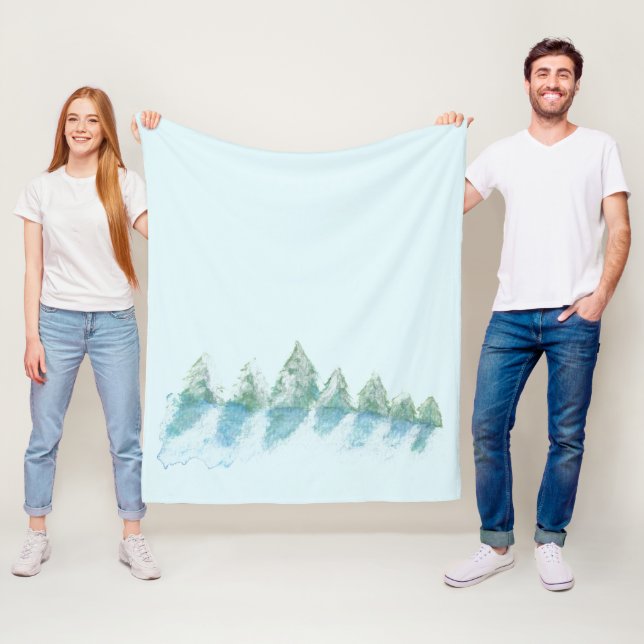 Cobertor De Velo Desenho Aquarela de Inverno Pacífico Floresta de N (In Situ)