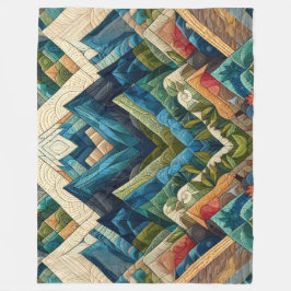 Cobertor De Velo Desenho da Cena de Montanha Abstrato