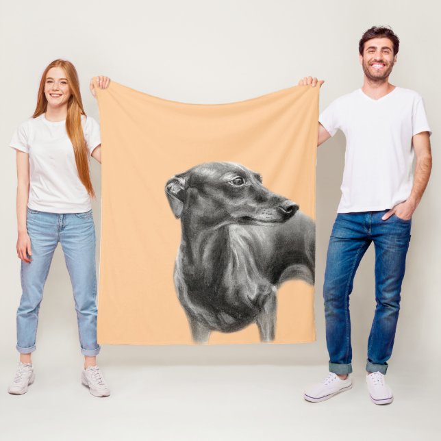 Cobertor De Velo Desenho de carvão vegetal de galgos (In Situ)