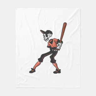Cobertor De Velo desenho de esqueleto de beisebol para jogadores de