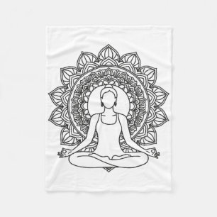 Cobertor De Velo Desenho de Mandala de Yoga Meditação Postura Mindf