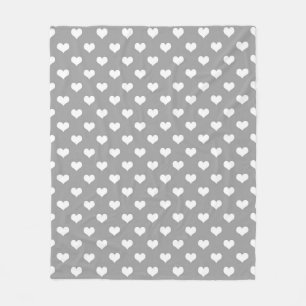 Cobertor De Velo Desenho de padrão com coração de amor em cinza cin