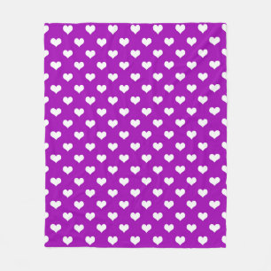 Cobertor De Velo Desenho de padrão de coração de amor branco roxo