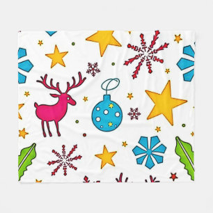 Cobertor De Velo Desenho de Padrão Mágico de Rena de Festa