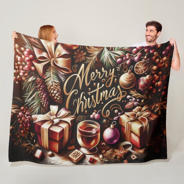 Cobertor De Velo Desenho de Pastel de um Whimsical de Natal (In Situ)