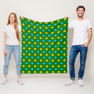 Cobertor De Velo Desenho de Pontos Polka Amarelo Verde Preto