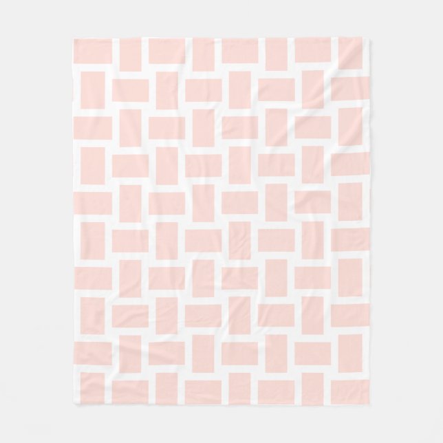 Cobertor De Velo Desenho de Tear de Branco Suave e Rosa Pastel (Frente)