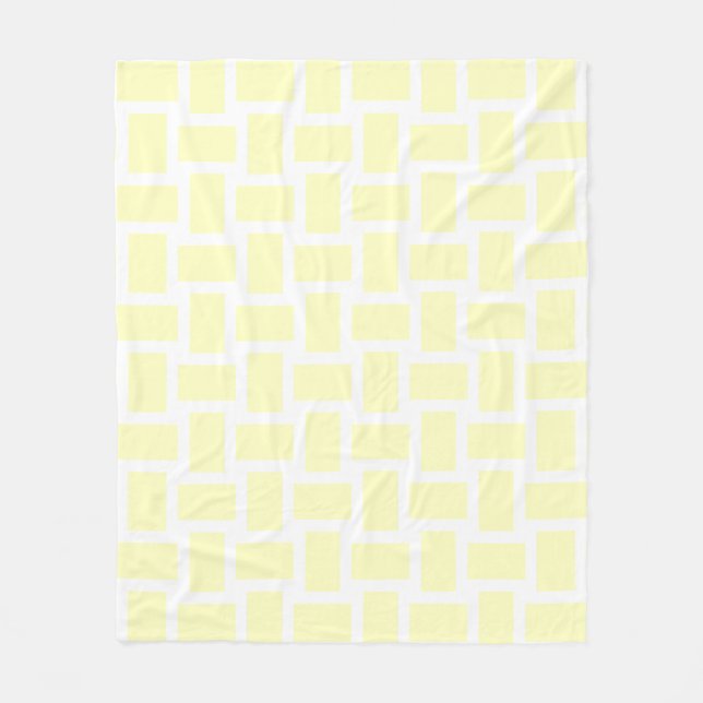 Cobertor De Velo Desenho de Tear de Pastel Branco e Amarelo (Frente)