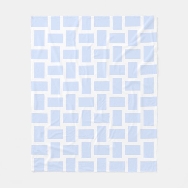 Cobertor De Velo Desenho de Tear Pastel Branco e Azul Bebê (Frente)