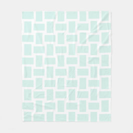 Cobertor De Velo Desenho de Tear Pastel Verde Ciano Branco