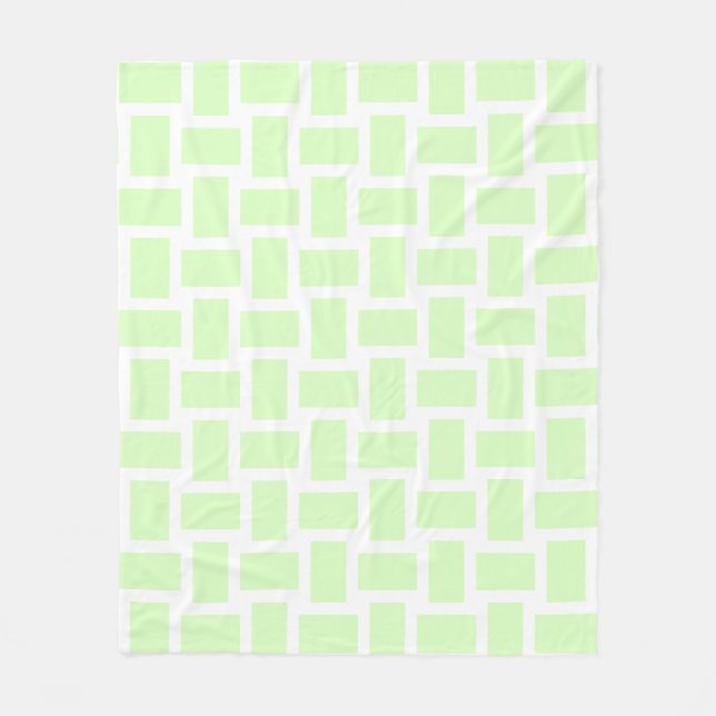 Cobertor De Velo Desenho de Tear Pastel Verde Lima e Branco (Frente)