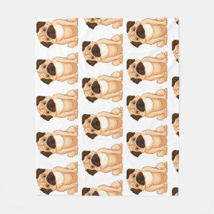 Cobertor De Velo Desenho do Pug Mal-humorado