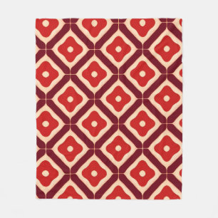 Cobertor De Velo Desenho Geométrico Abstrato Vermelho