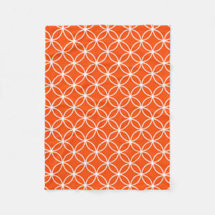 Cobertor De Velo Desenho Geométrico Laranja de Círculos Sobrepostos