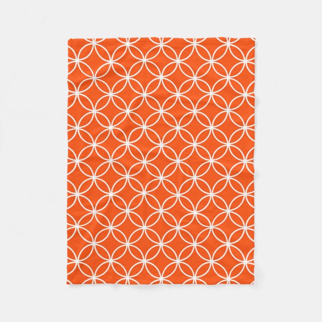 Cobertor De Velo Desenho Geométrico Laranja de Círculos Sobrepostos (Frente)