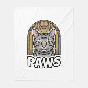 Cobertor De Velo Desenho Gráfico Estilo de Gravura de Patas de Gato