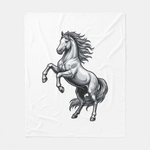 Cobertor De Velo Desenho Vetorial de Cavalo Empinado com Gravação A