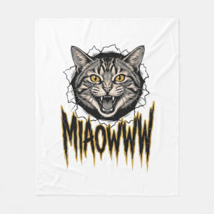Cobertor De Velo Desenho Vetorial Gato Bravo Gravado Vintage MIAOWW