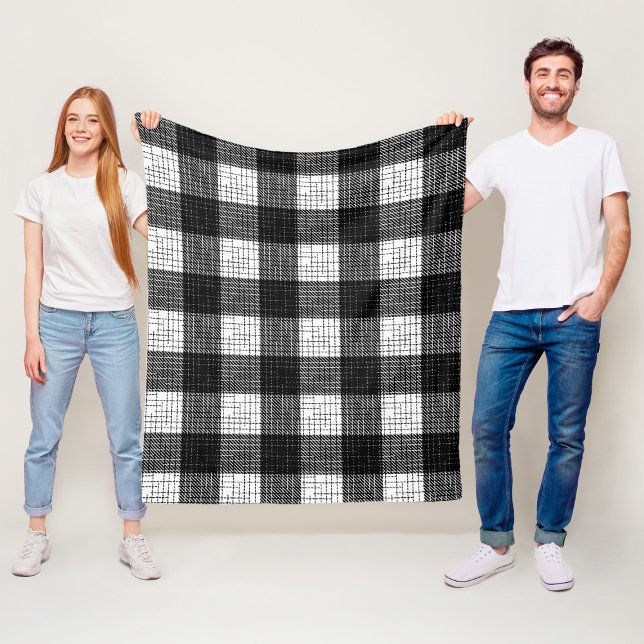Cobertor De Velo Desenho Xadrez Preto e Branco em Bold  (Criador carregado)