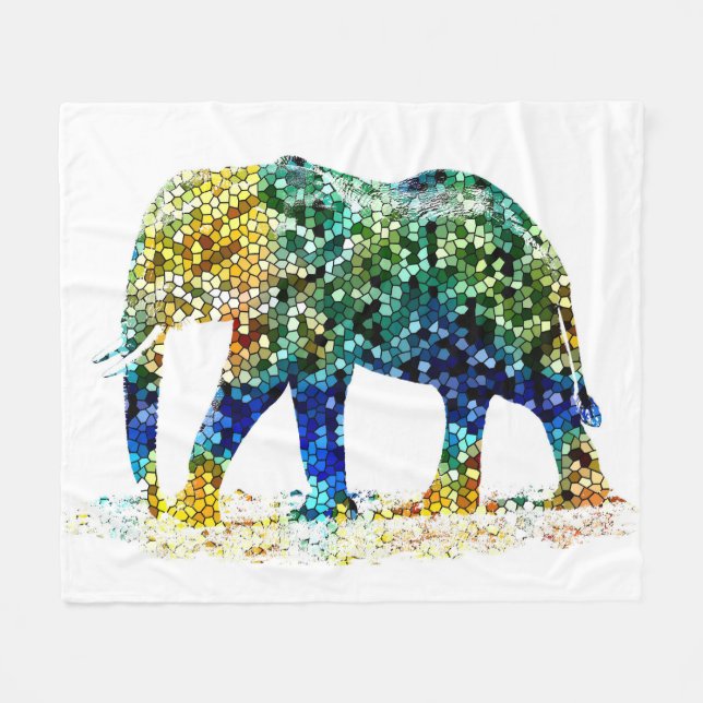 Cobertor De Velo Design 36 Elefante Mosaico (Frente (Horizontal))