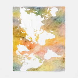 Cobertor De Velo Design 63 mapa mundial laranja