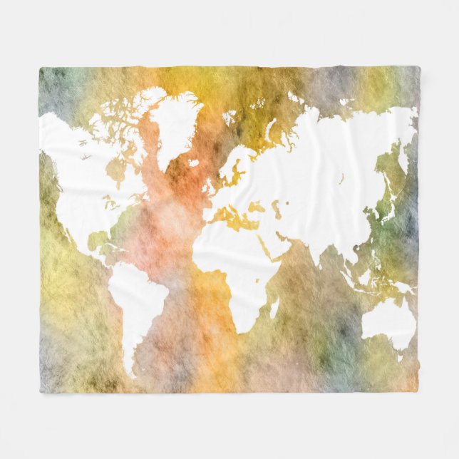 Cobertor De Velo Design 63 mapa mundial laranja (Frente (Horizontal))