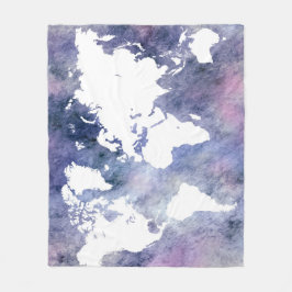 Cobertor De Velo Design 65 mapa do mundo azul