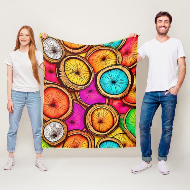 Cobertor De Velo Design abstrato da fatia de coco vibrante (In Situ)