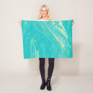 Cobertor De Velo Design azul Dourado de mármore moderno luxuoso