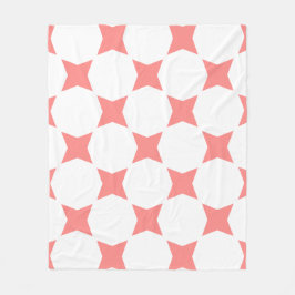 Cobertor De Velo Design com Estrelas em Pastel Branco e Rosa