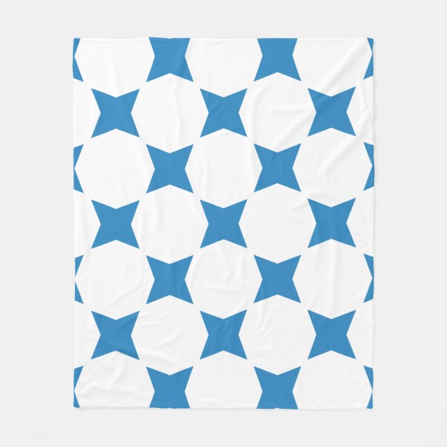 Cobertor De Velo Design com padrão de estrela em azul pastel real e (Frente)